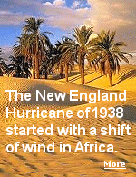 The first signs of the 1938 New England Hurricane can be traced back to a wind shift noted by observers at Bilma Oasis in the Sahara Desert on September 4, 1938.